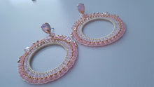 Load image into Gallery viewer, Adorne - Jewel Top Ring Drop event earrings - pastel Pink/Gold