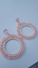 Load image into Gallery viewer, Adorne - Jewel Top Ring Drop event earrings - pastel Pink/Gold