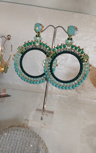 Load image into Gallery viewer, Jewel Top Ring Drop event earrings - Green/Gold