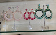 Load image into Gallery viewer, Adorne - Jewel Top Ring Drop event earrings - pastel Pink/Gold