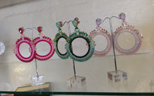 Load image into Gallery viewer, Jewel Top Ring Drop event earrings - Green/Gold