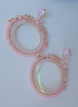Load image into Gallery viewer, Adorne - Jewel Top Ring Drop event earrings - pastel Pink/Gold