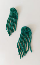 Load image into Gallery viewer, Adorne - Beaded Tassel cocktail Earrings - Emeral Green
