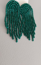 Load image into Gallery viewer, Adorne - Beaded Tassel cocktail Earrings - Emeral Green
