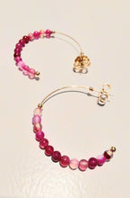 Load image into Gallery viewer, Adorne - Fine Stone hoop earrings - Pink / Gold
