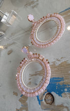 Load image into Gallery viewer, Adorne - Jewel Top Ring Drop event earrings - pastel Pink/Gold
