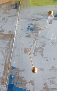 Katerina Vasou - Ocean Spheres Drop Ball Necklace Gold