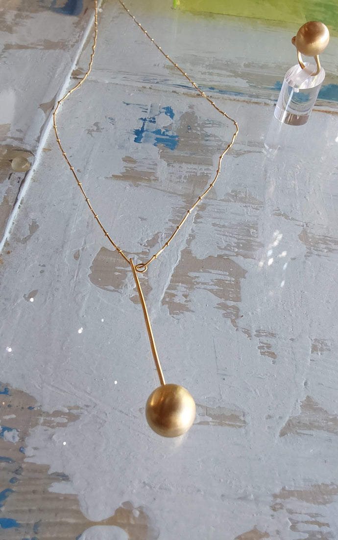 Katerina Vasou - Ocean Spheres Drop Ball Necklace Gold