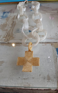 Seriously Designs - Mesh Cross Necklace