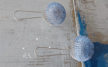 Load image into Gallery viewer, Seriously Designs - Mesh Earrings - Stainless/Blue
