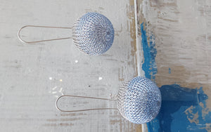 Seriously Designs - Mesh Earrings - Stainless/Blue