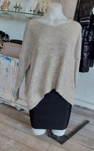 Italian Luxe- Gold heart knit - Beige