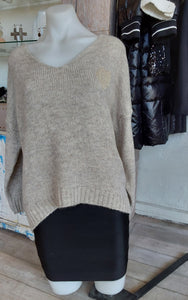 Italian Luxe- Gold heart knit - Beige