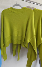 Load image into Gallery viewer, Cropped Ribbed Sweater - Lime
