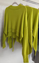 Load image into Gallery viewer, Cropped Ribbed Sweater - Lime
