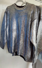 Load image into Gallery viewer, Metallic Ribbed knit - Silver/ Black
