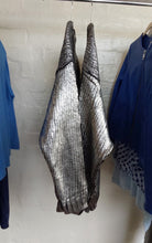 Load image into Gallery viewer, Metallic Ribbed knit - Silver/ Black
