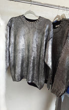 Load image into Gallery viewer, Metallic Ribbed knit - Silver/ Black
