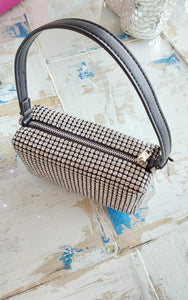 Diamonte Shoulder Bag - Silver