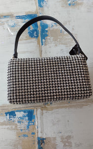 Diamonte Shoulder Bag - Silver