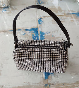 Diamonte Shoulder Bag - Silver