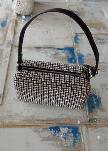 Diamonte Shoulder Bag - Silver