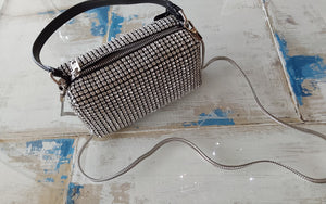 Diamonte Shoulder Bag - Silver