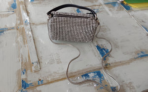 Diamonte Shoulder Bag - Silver