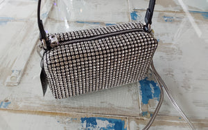 Diamonte Shoulder Bag - Silver