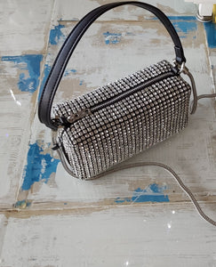 Diamonte Shoulder Bag - Silver