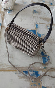 Diamonte Shoulder Bag - Silver