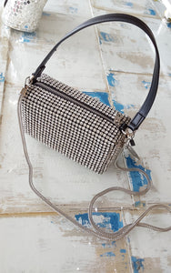 Diamonte Shoulder Bag - Silver