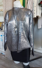 Load image into Gallery viewer, Metallic Ribbed knit - Silver/ Black
