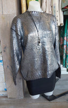 Load image into Gallery viewer, Metallic Ribbed knit - Silver/ Black
