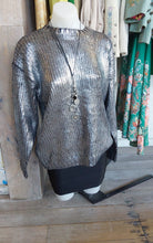 Load image into Gallery viewer, Metallic Ribbed knit - Silver/ Black
