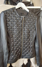 Load image into Gallery viewer, DEA Leather Jacket with stud feature - Black
