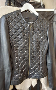 DEA Leather Jacket with stud feature - Black