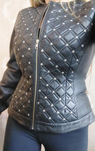 Load image into Gallery viewer, DEA Leather Jacket with stud feature - Black
