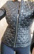 Load image into Gallery viewer, DEA Leather Jacket with stud feature - Black

