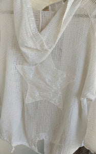 Net Star hooded Jacket - White