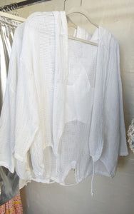 Net Star hooded Jacket - White
