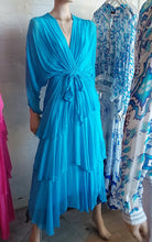 Load image into Gallery viewer, La Strada - Silk Layered Cross over Dress - Turquoise
