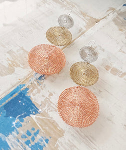 Seriously Designs - 3 circle Mesh Earrings