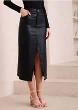 Load image into Gallery viewer, Vegan Leather Skirt - Black
