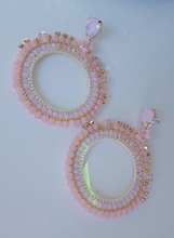 Load image into Gallery viewer, Adorne - Jewel Top Ring Drop event earrings - pastel Pink/Gold
