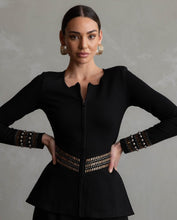 Load image into Gallery viewer, Blair Peplum Embellishment Jacket by Cazinc the Label
