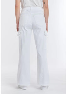 Italian Star - Cargo Denim Pant - White