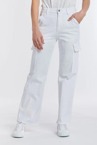 Italian Star - Cargo Denim Pant - White