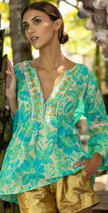 Miss June - Gemma Blouse - Turquoise