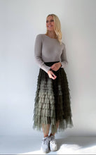 Load image into Gallery viewer, Mesh Ruffle Tier Skirt - Olive
